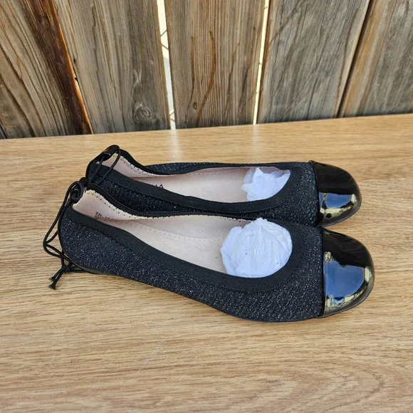 Aeizona Jean Con. Elegant Black Girls Flats Size 2M - Picture 9 of 15
